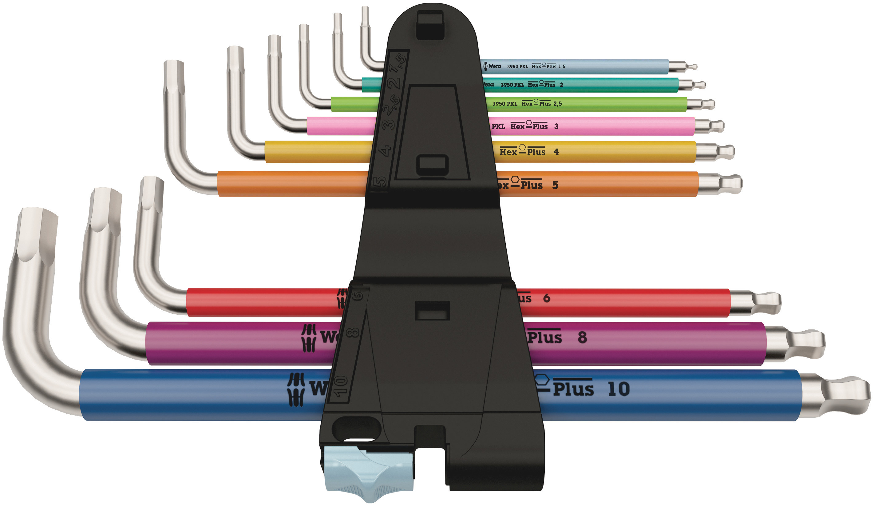 Wera 3950/9 Hex-Plus Multicolour Stainless 1 Winkelschlüsselsatz, metrisch, Edelstahl