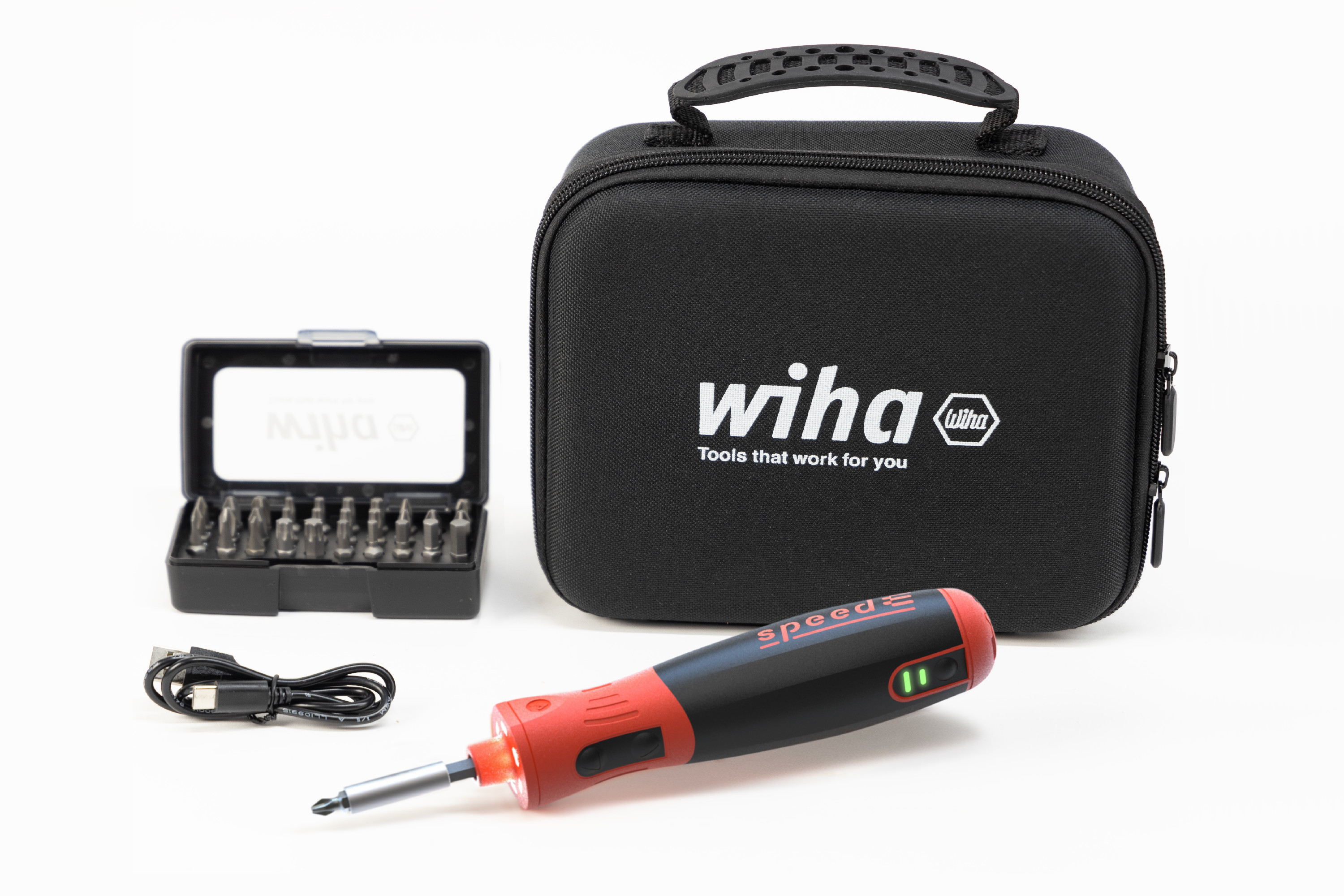 Wiha E-Schraubendreher speedE® PocketDrive mit Bitbox und Tasche