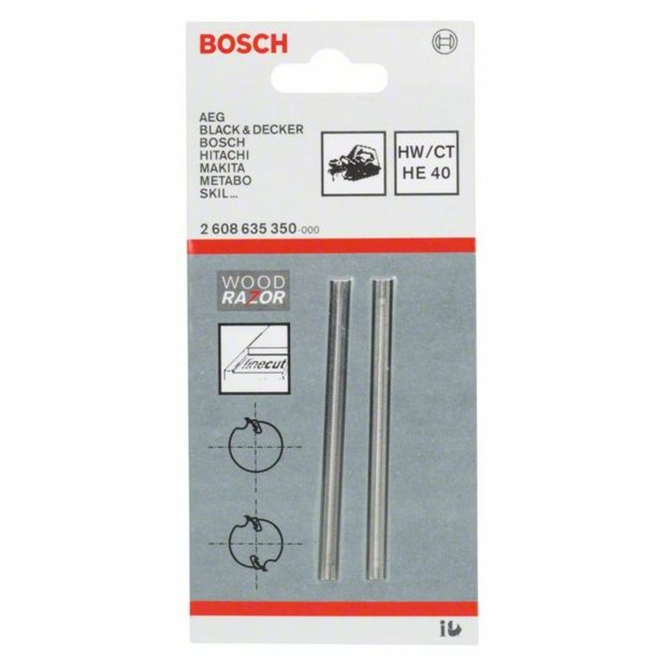 Bosch Wood Razor Ersatzmesser Hartmetall-Wendehobelmesser 82mm (2er Set)