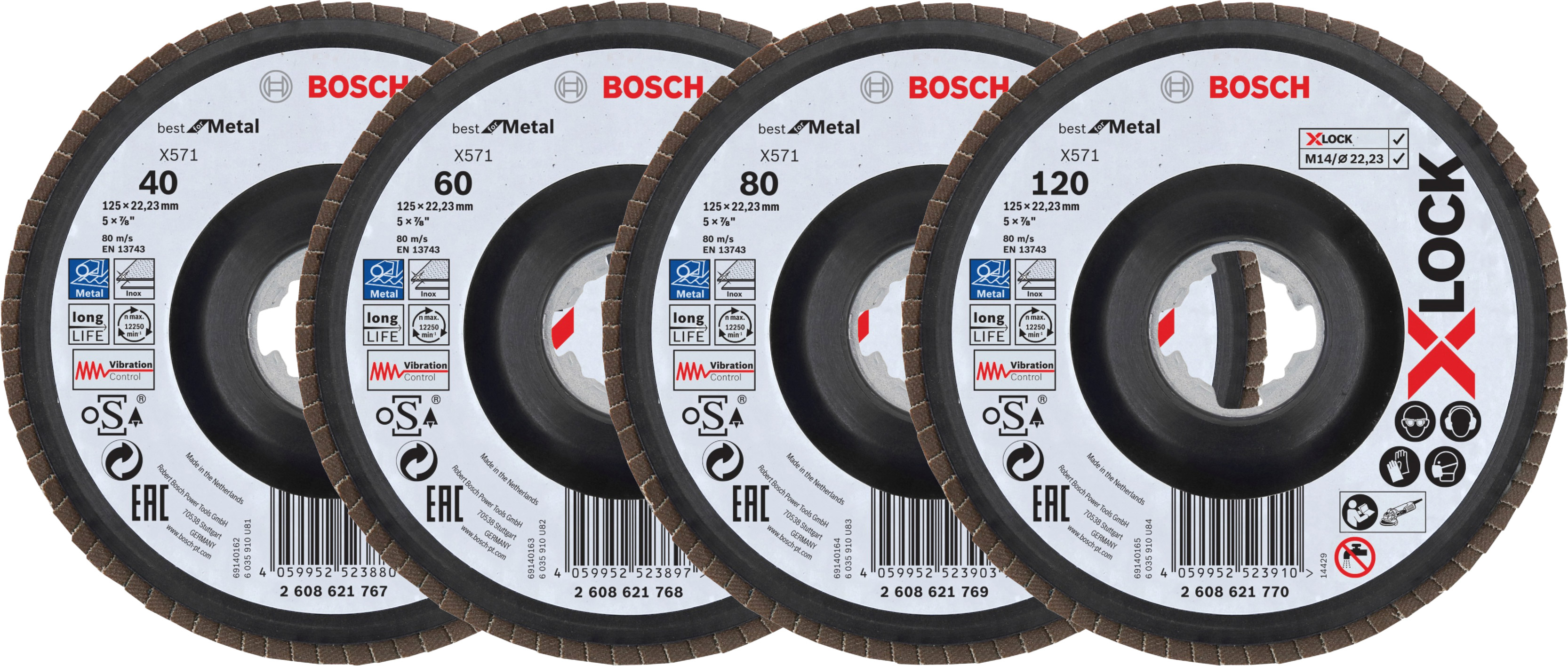 Bosch X-LOCK Fächerscheibe X571 Best for Metal - Ø 125mm (abgewinkelt)