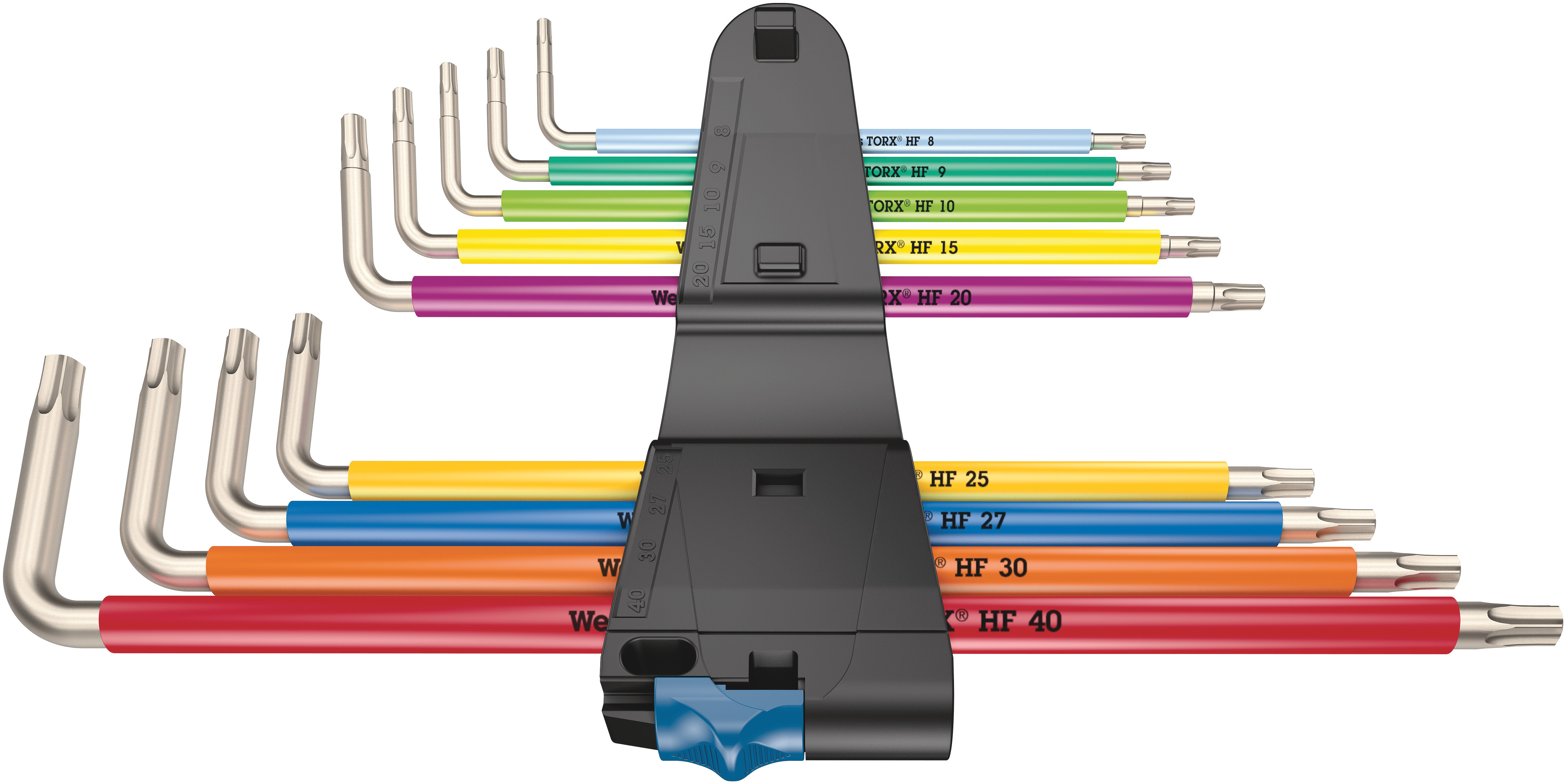 Wera 3967/9 TORX® SXL Multicolour HF Stainless 1 Winkelschlüsselsatz mit Haltefunktion, Edelstahl, 9-teilig