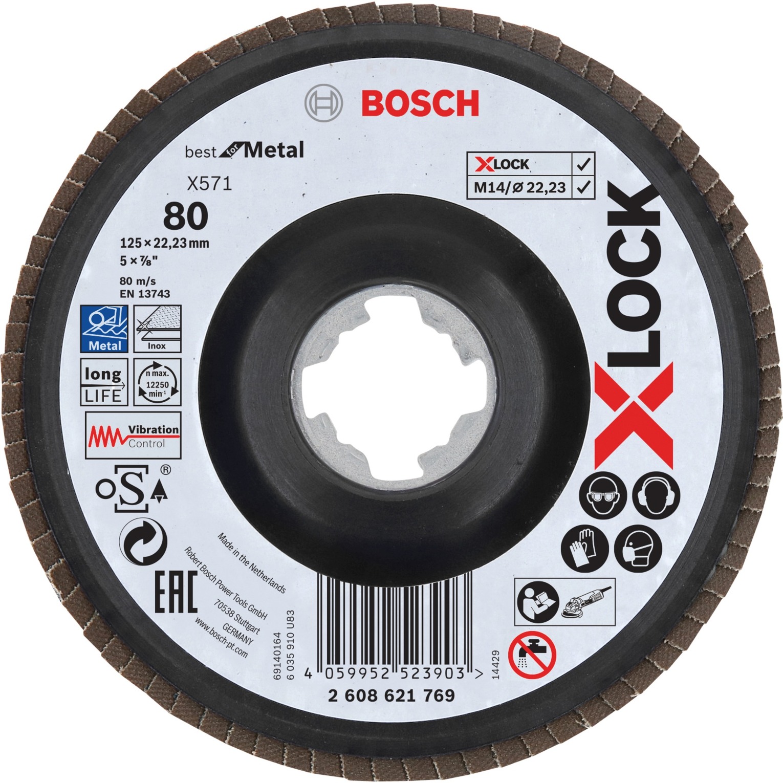 Bosch X-LOCK Fächerscheibe X571 Best for Metal - Ø 125mm (abgewinkelt)