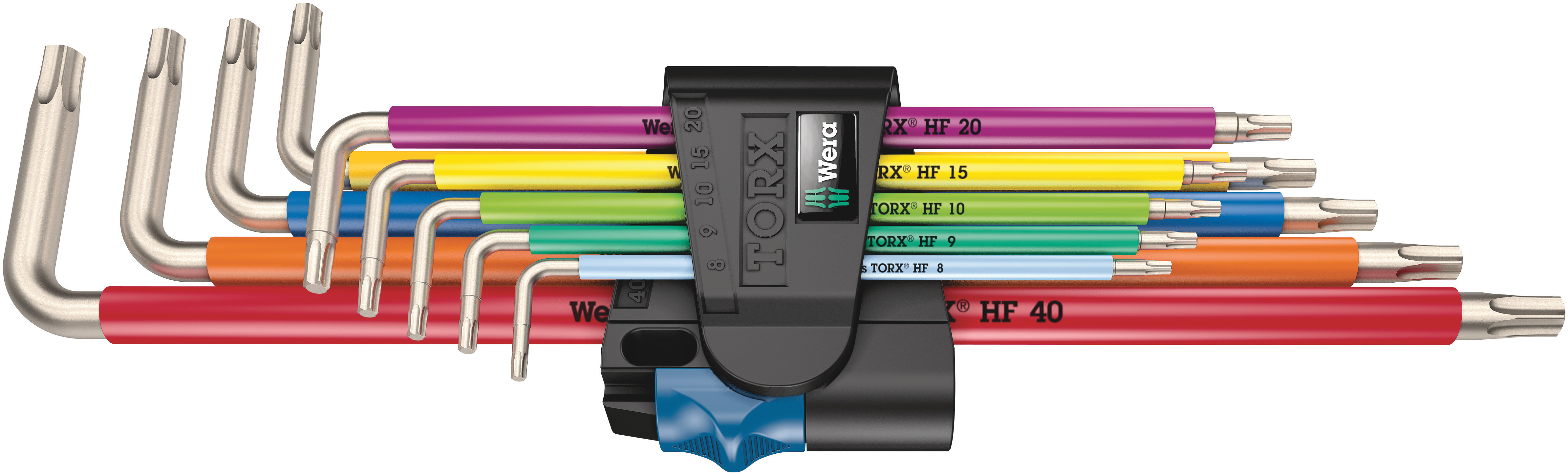 Wera 3967/9 TORX® SXL Multicolour HF Stainless 1 Winkelschlüsselsatz mit Haltefunktion, Edelstahl, 9-teilig